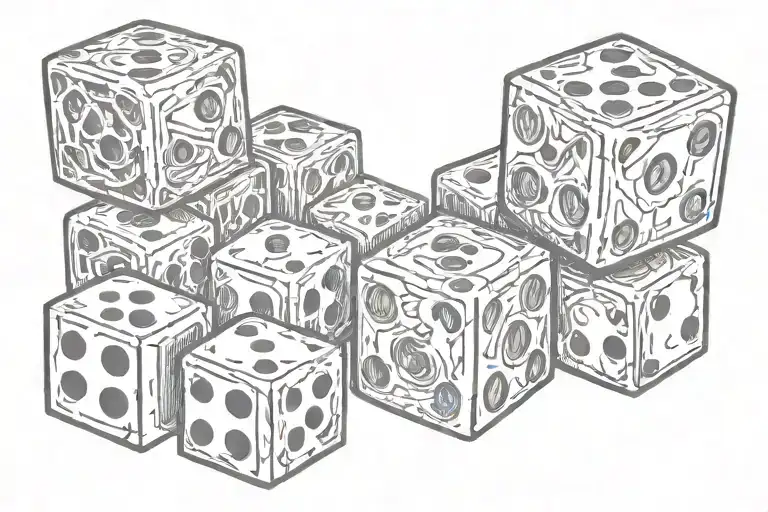 Dice role play tattoo design idea