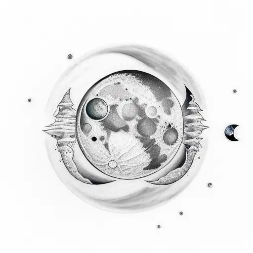 Moon phases tattoo design idea