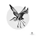 great blue heron in flight tattoo design idea