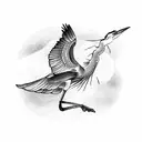 great blue heron in flight tattoo design idea