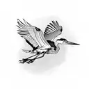 great blue heron in flight tattoo design idea