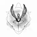 great blue heron in flight tattoo design idea