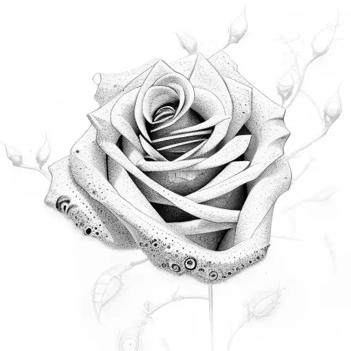 rose growing out of concrete  tattoo design idea