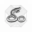 black and white geometric design with a rattlesnake tattoo design idea