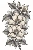 magnolia flower tattoo design idea