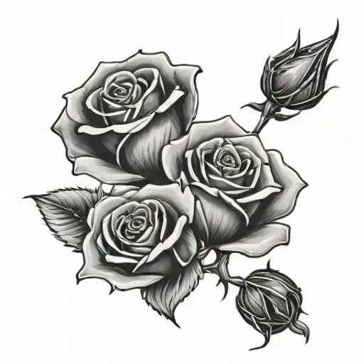 roses fire tattoo design idea