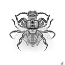 robotic scorpion mixed with normal scorpion  tattoo design idea