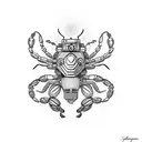 robotic scorpion mixed with normal scorpion  tattoo design idea