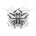 robotic scorpion mixed with normal scorpion  tattoo design idea