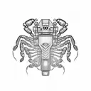 robotic scorpion mixed with normal scorpion  tattoo design idea