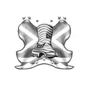 A black-grey tattoo of a veteran's boots walking on a golf course, with the American flag waving in the background tattoo design idea