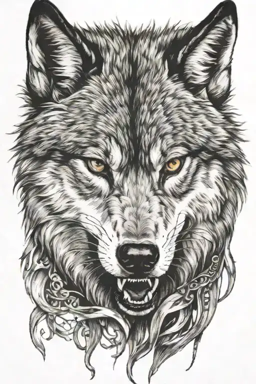 wolf biting arm tattoo tattoo design idea
