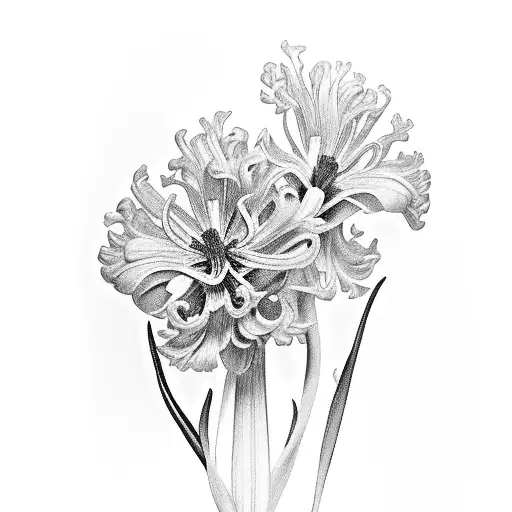 Chrysanthemum Gladiolus violet tattoo design idea