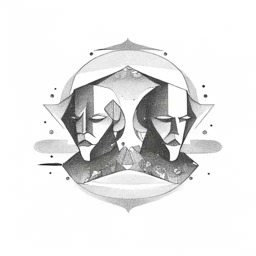 Gemini duality : a rockstar and a melancholic man. fading star tattoo design idea