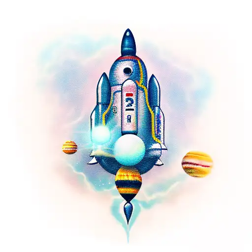 rocket space x tattoo design idea