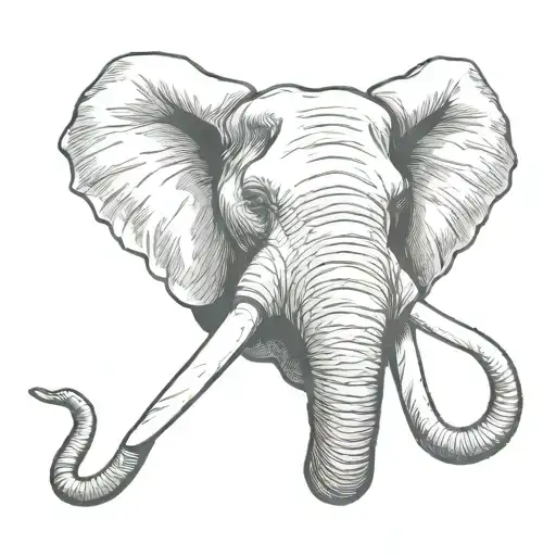 Elephant head  tattoo design idea
