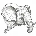 Elephant head  tattoo design idea