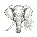 Elephant head  tattoo design idea