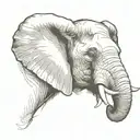 Elephant head  tattoo design idea
