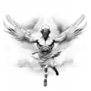 icarus angle falling tattoo design idea