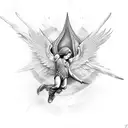 icarus angle falling tattoo design idea