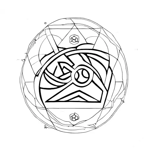 playstation symbols with fibonacci  in it tattoo design idea