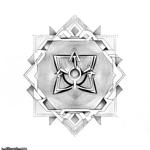 playstation symbols with fibonacci  in it tattoo design idea