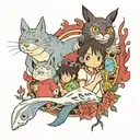 studio ghibli tattoo design idea