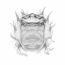 crocodile swimming tattoo design idea