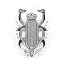 crocodile swimming tattoo design idea