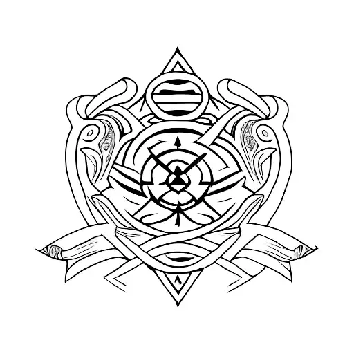 dagger with self love symbol tattoo design idea