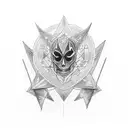 dagger with self love symbol tattoo design idea