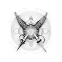 dagger with self love symbol tattoo design idea