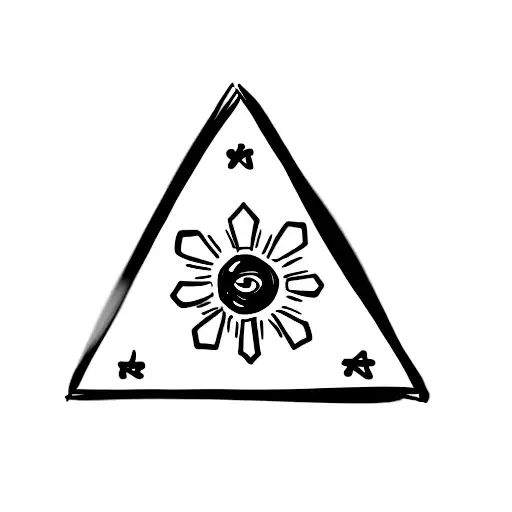 a triangle with an eye in the middle tattoo design idea