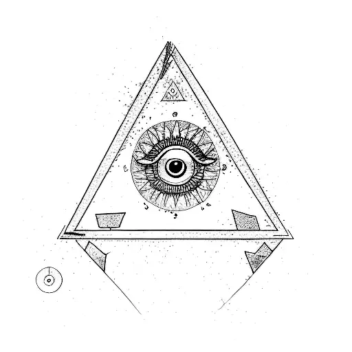a triangle with an eye in it tattoo design idea