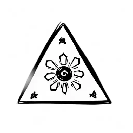 a triangle with an eye in the middle tattoo design idea