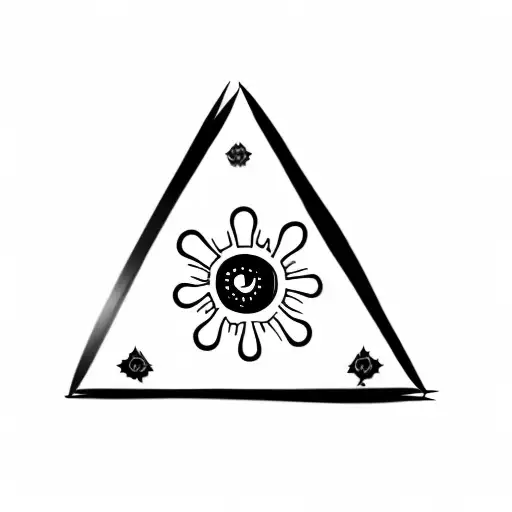 a triangle with an eye in the middle tattoo design idea