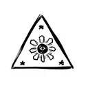 a triangle with an eye in the middle tattoo design idea