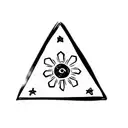 a triangle with an eye in the middle tattoo design idea