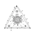 a triangle with an 8 teeth spur gear in the middle and 5 teeth spur gear on each corner tattoo design idea