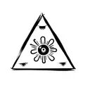 a triangle with an eye in the middle tattoo design idea