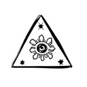 a triangle with an eye in the middle tattoo design idea