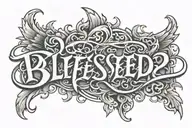 blessed written tattoo design idea