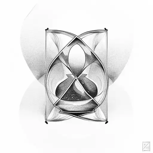 hourglass representing life and death tattoo design idea