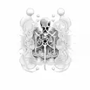 hour glass representing life and death tattoo design idea