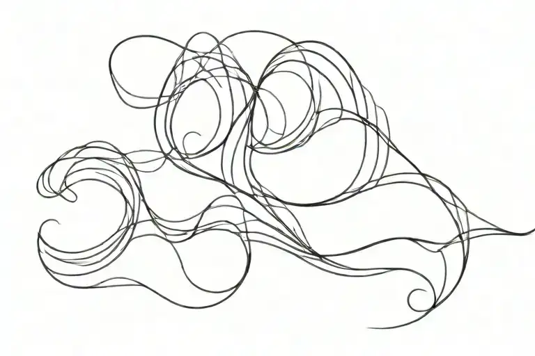three waves tattoo design idea