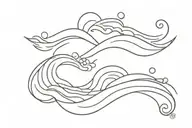 simple tattoo of three waves representing children  tattoo design idea