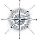 compass with a dragonfly, and a sea turtle tattoo design idea