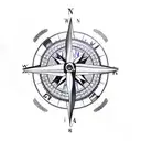 compass with a dragonfly, and a sea turtle tattoo design idea