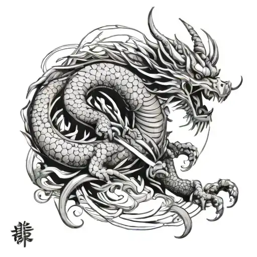 motivation samurai dragon tattoo design idea